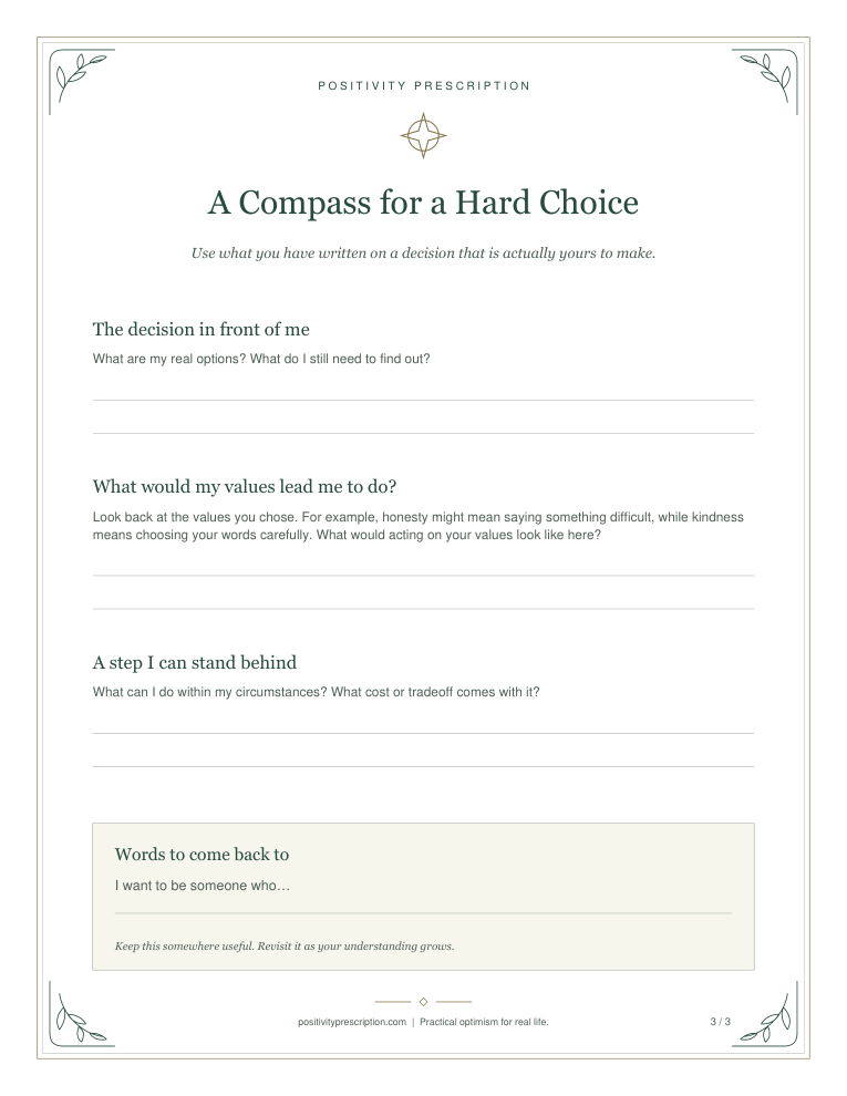 What I Stand For, page 3 of 3. The wording is also available under Read the prompts.